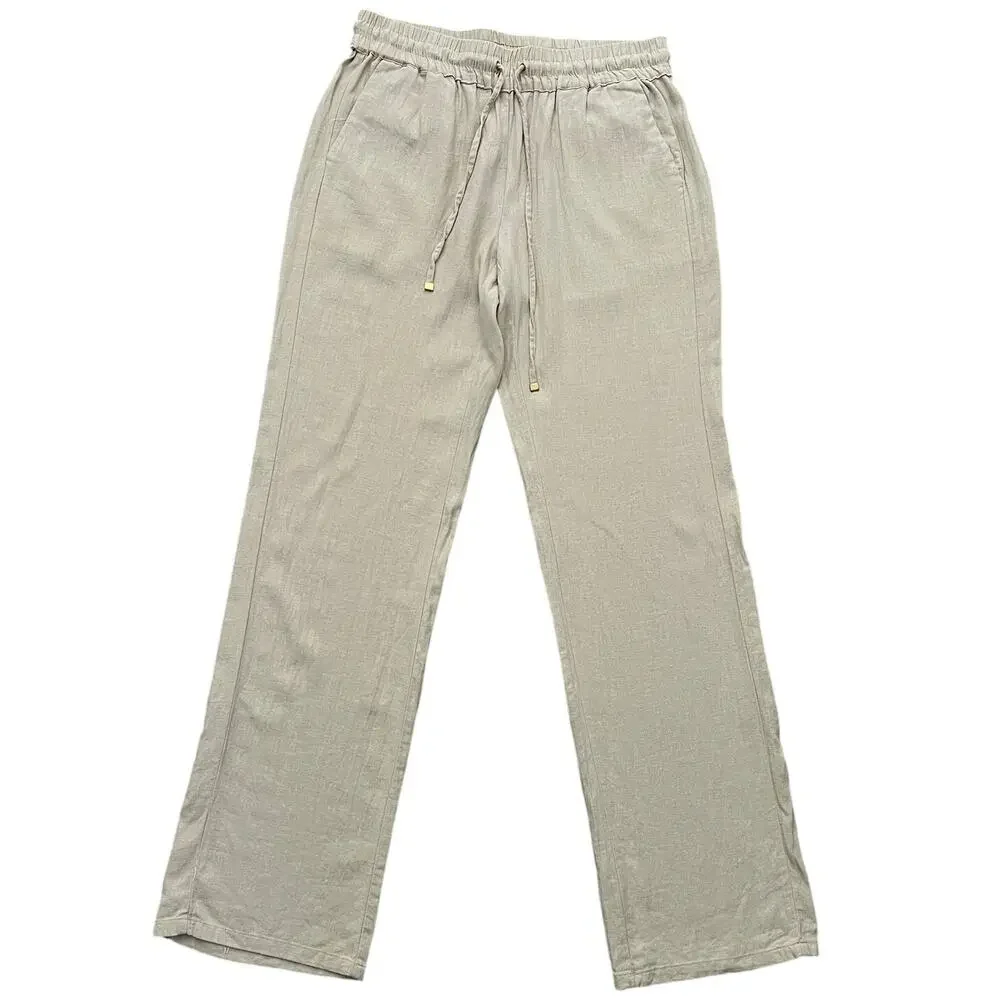 Love Tree Anthropologie Lined Blend Elastic Waist Tan Lounge Pull On Pants Large - Picture 1 of 8